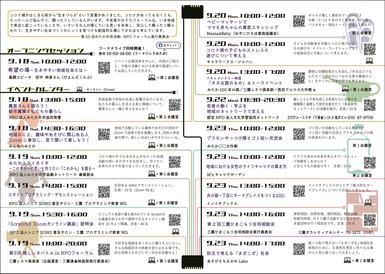 NPOフォーラムプログラム中面 NPOフォーラムプログラム中面