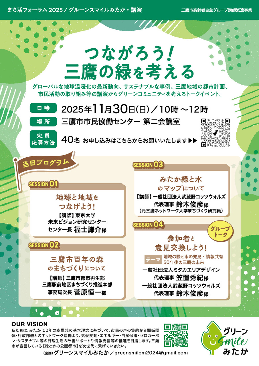 つながろう！三鷹の緑を考える。